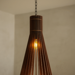 Bombillo colgante madera